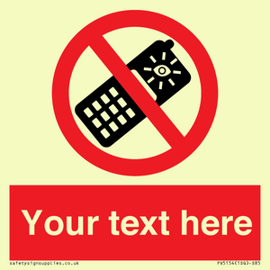 Custom No camera phones Sign